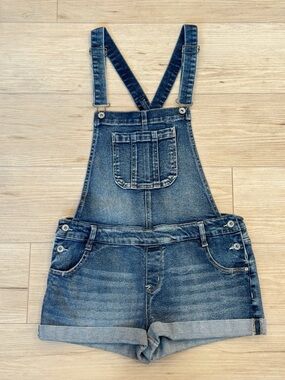 Wallflower Blue Denim Short Overalls